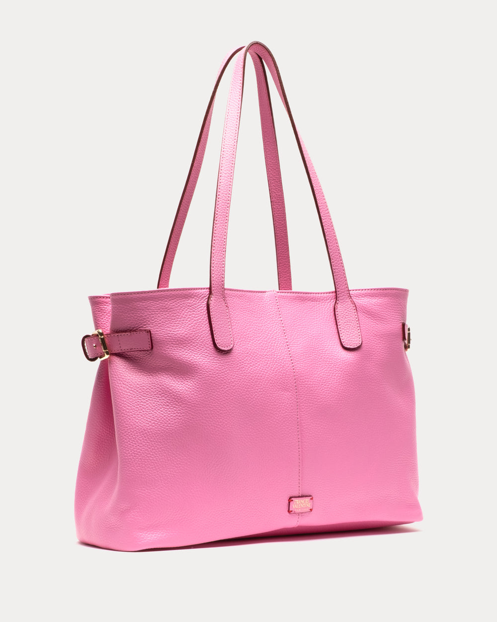 Large Amalie Tote - Tumbled Leather Pink Handbag Frances Valentine