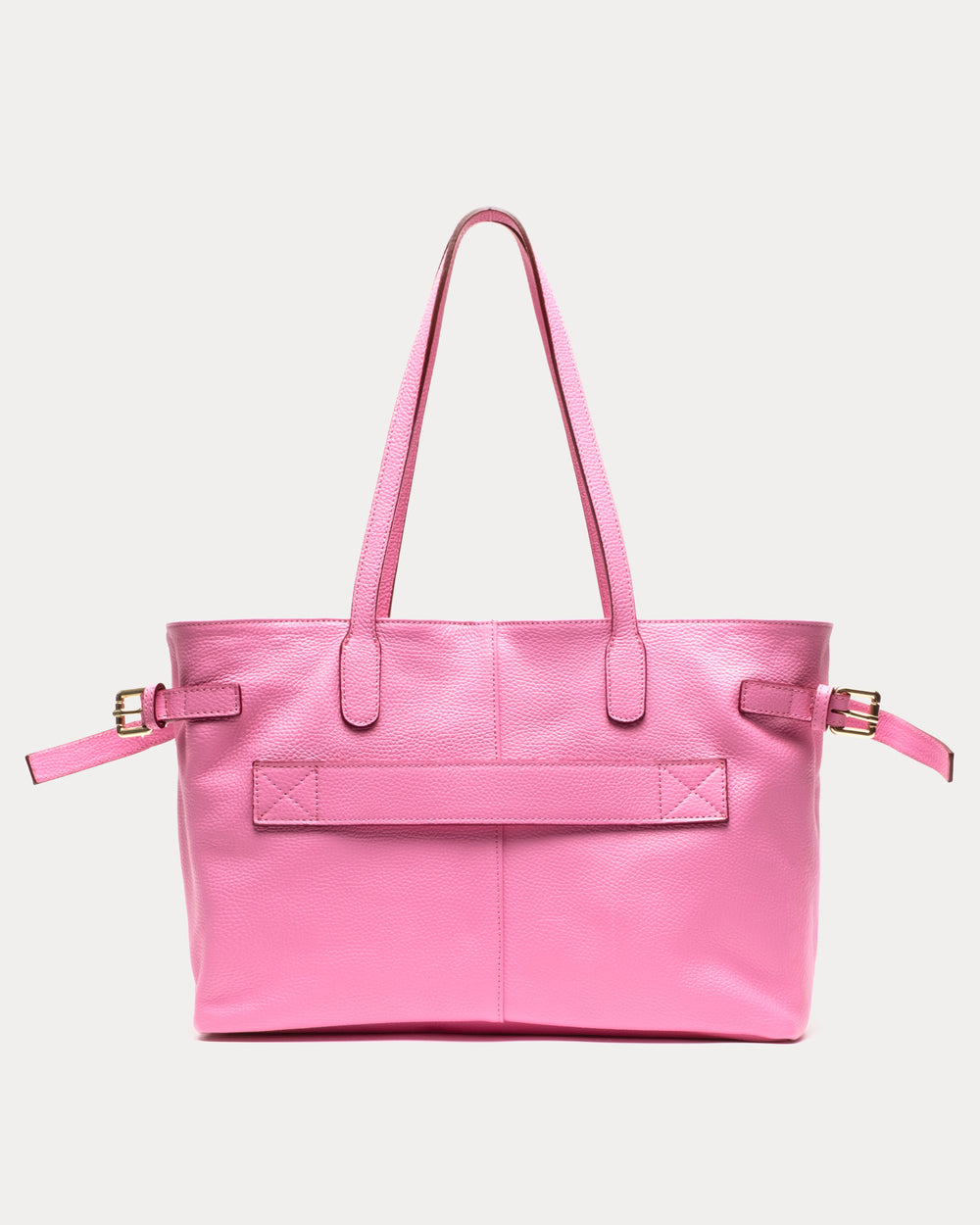 Large Amalie Tote - Tumbled Leather Pink Handbag Frances Valentine