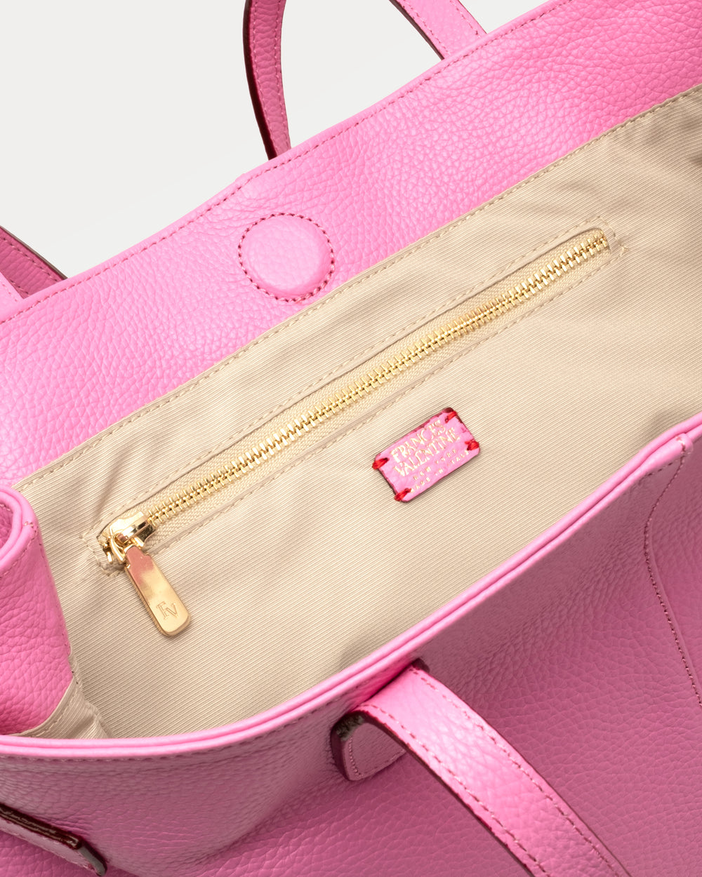 Large Amalie Tote - Tumbled Leather Pink Handbag Frances Valentine