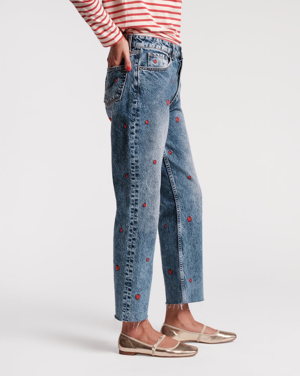 Andy Sweetheart Jean - Heart Embroidery Pants Frances Valentine