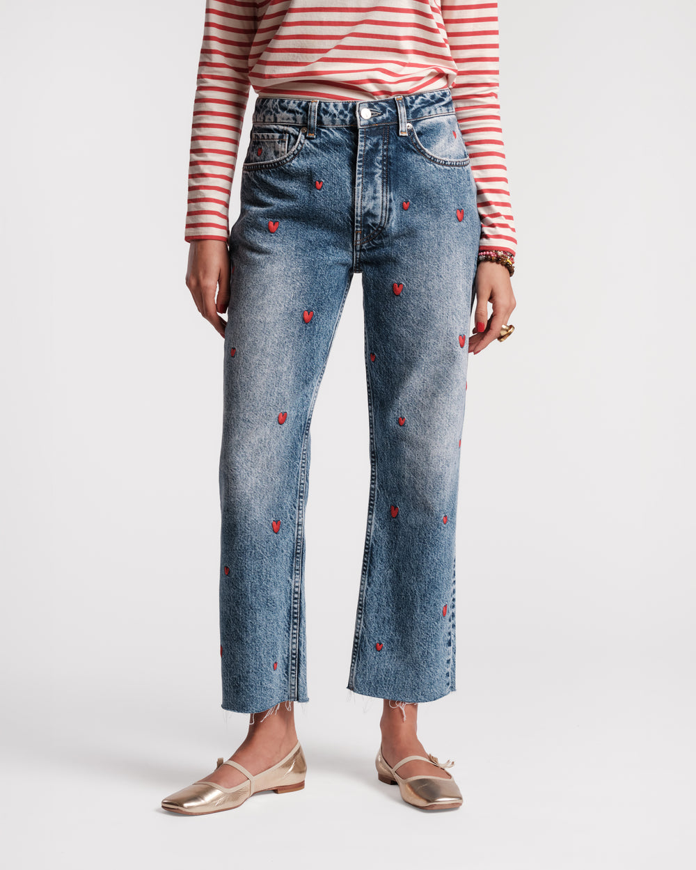 Andy Sweetheart Jean - Heart Embroidery Pants Frances Valentine