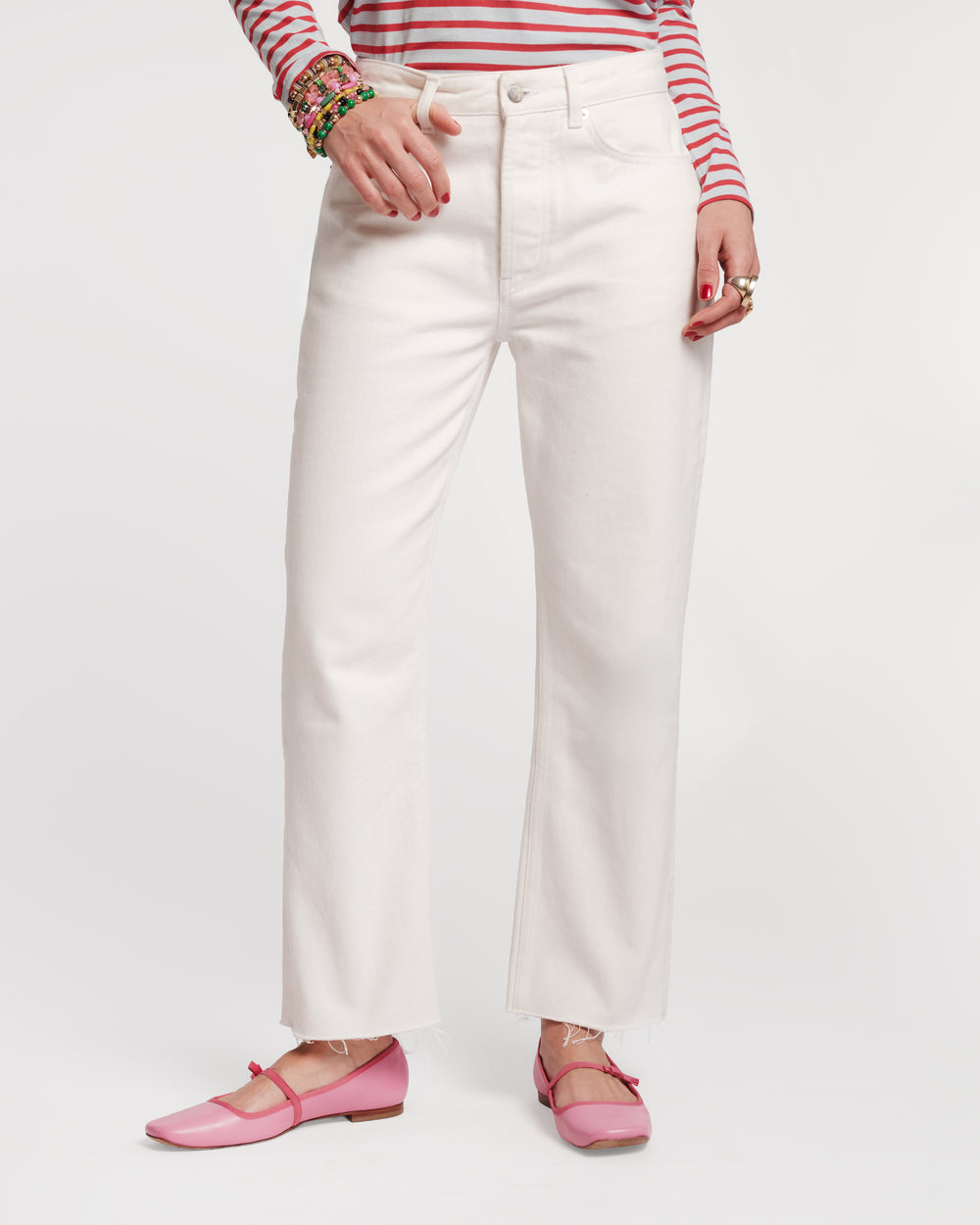 Andy Jean Solid Cotton White Frances Valentine