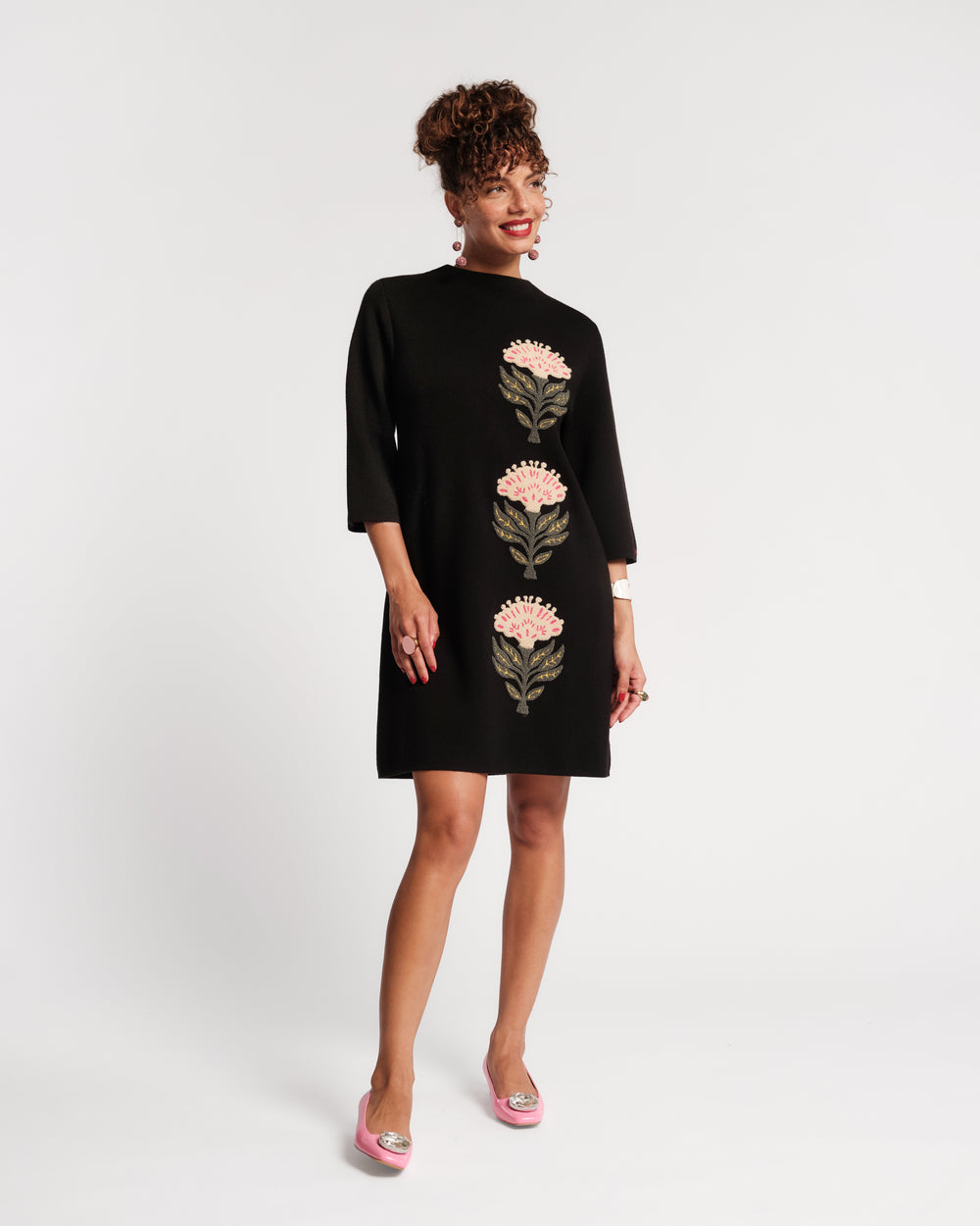 Annie Dress - Heirloom Floral Black Dresses Frances Valentine