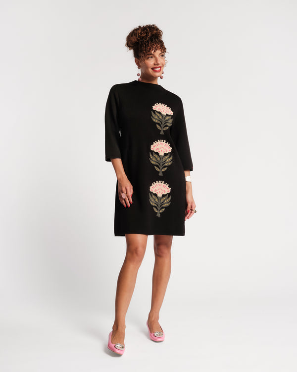 Annie Dress - Heirloom Floral Black Dresses Frances Valentine