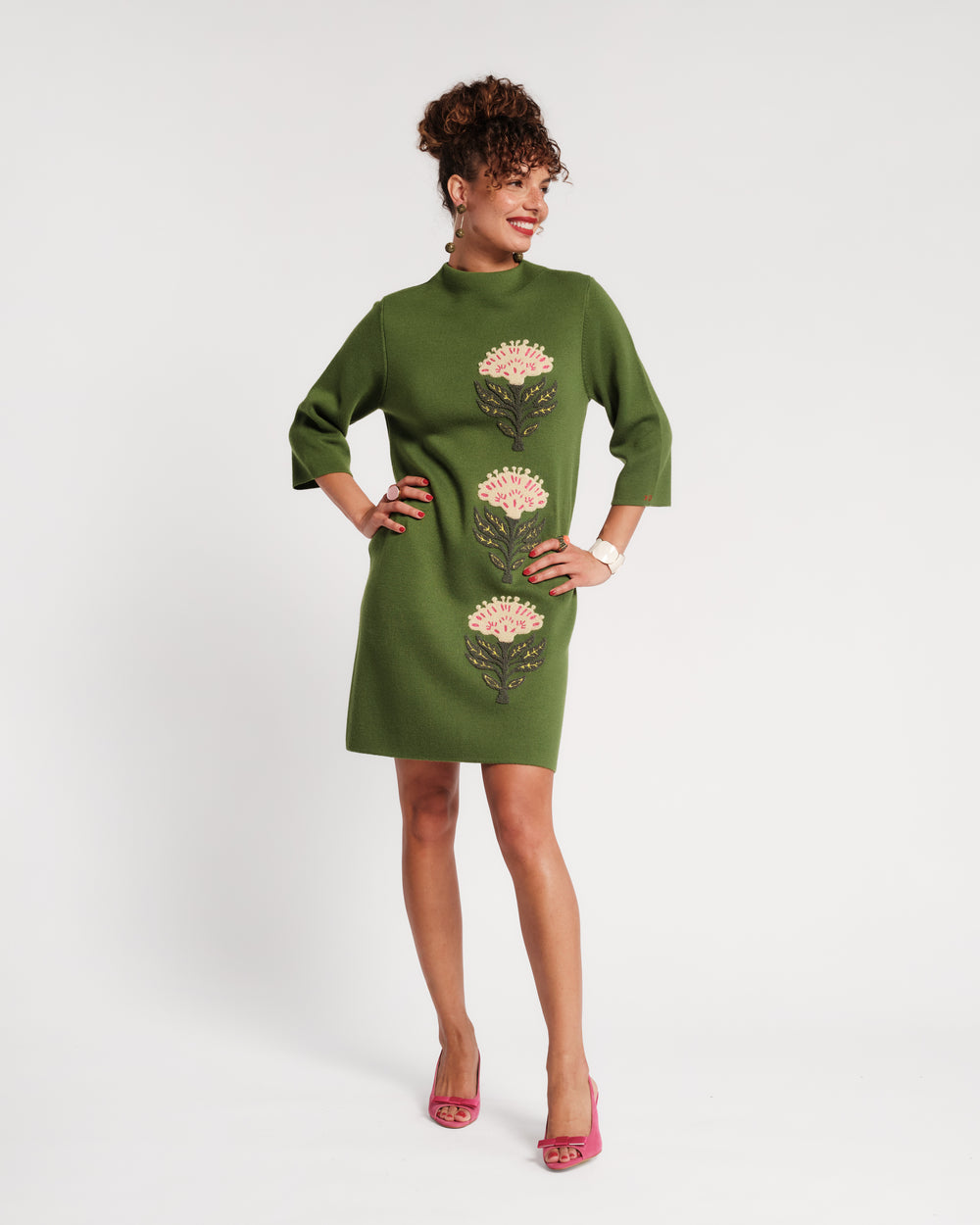 Annie Dress - Heirloom Floral Green Dresses Frances Valentine