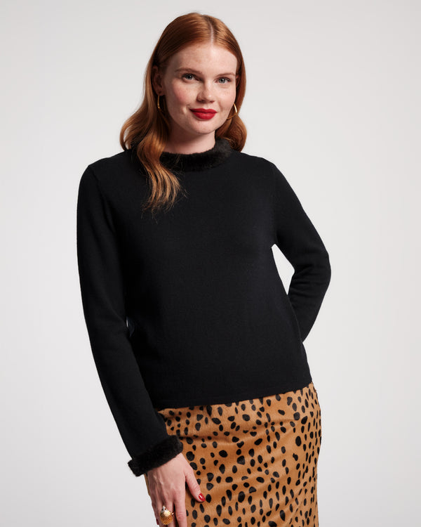 Aude Wool Sweater - Black - Frances Valentine