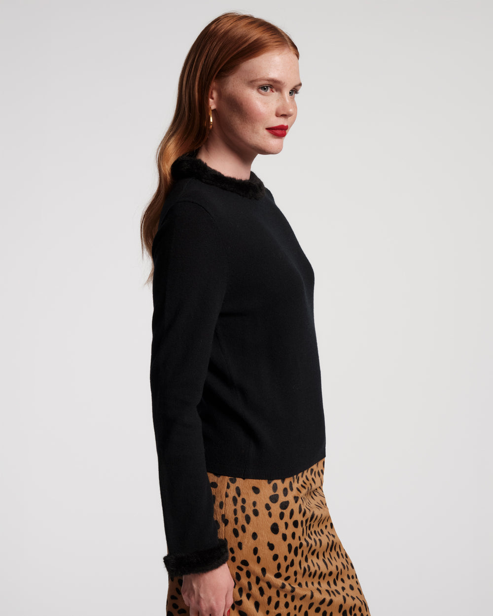 Aude Wool Sweater - Black - Frances Valentine