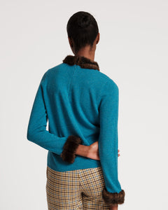 Aude Sweater Turquoise - Frances Valentine