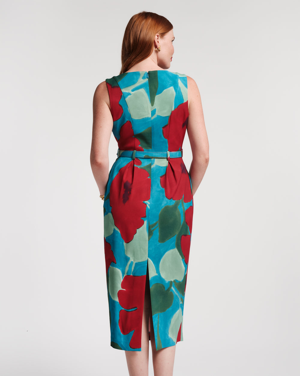 Frances Valentine Women's Audrey Belted Midi Dress - Blue - Size Xs - Blue/Red/Multi Frances Valentine Women's Audrey Belted Midi Dress - Blue - Size Xs - Blue/Red/Multi