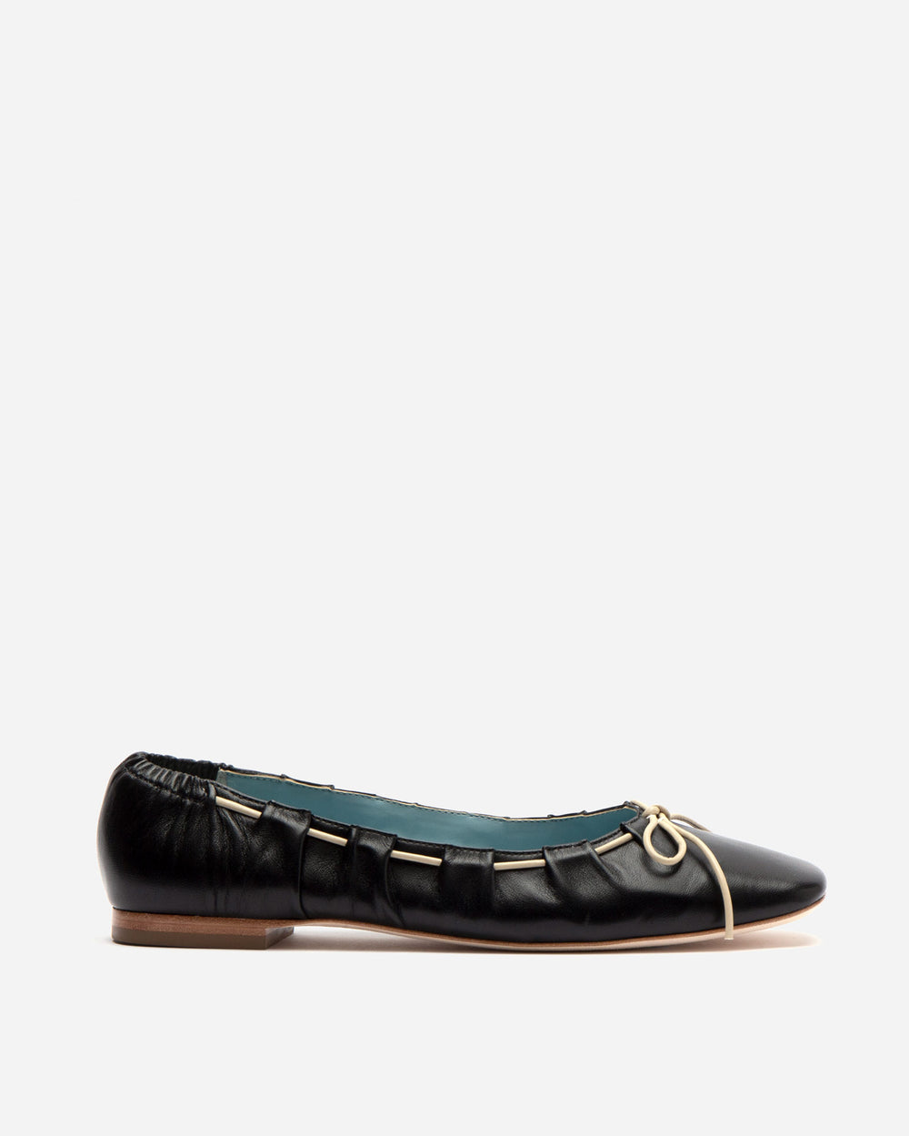 Ava Ballerina Flat - Nappa Leather Black Flats Frances Valentine