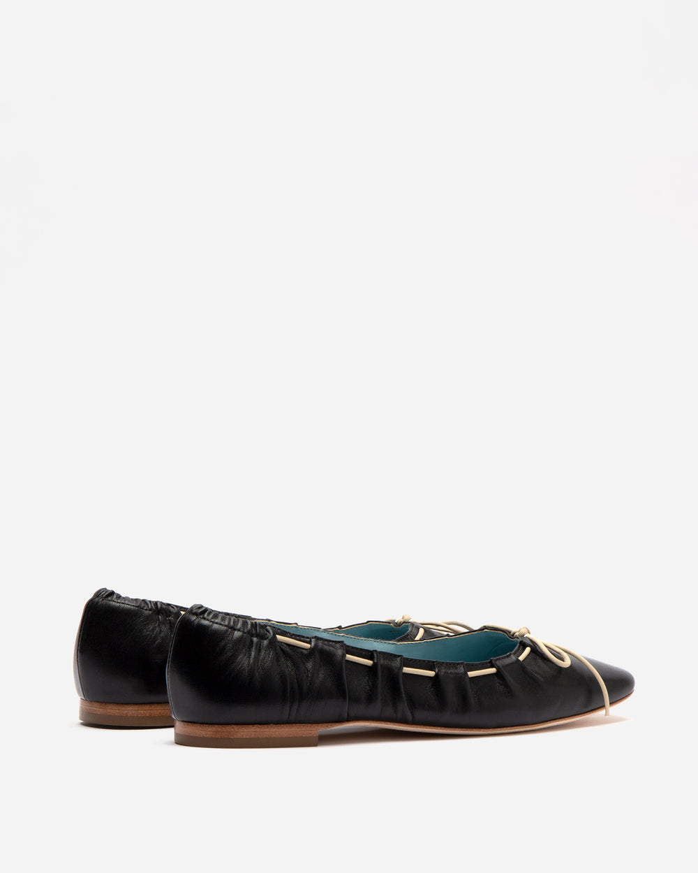 Ava Ballerina Flat - Nappa Leather Black Flats Frances Valentine
