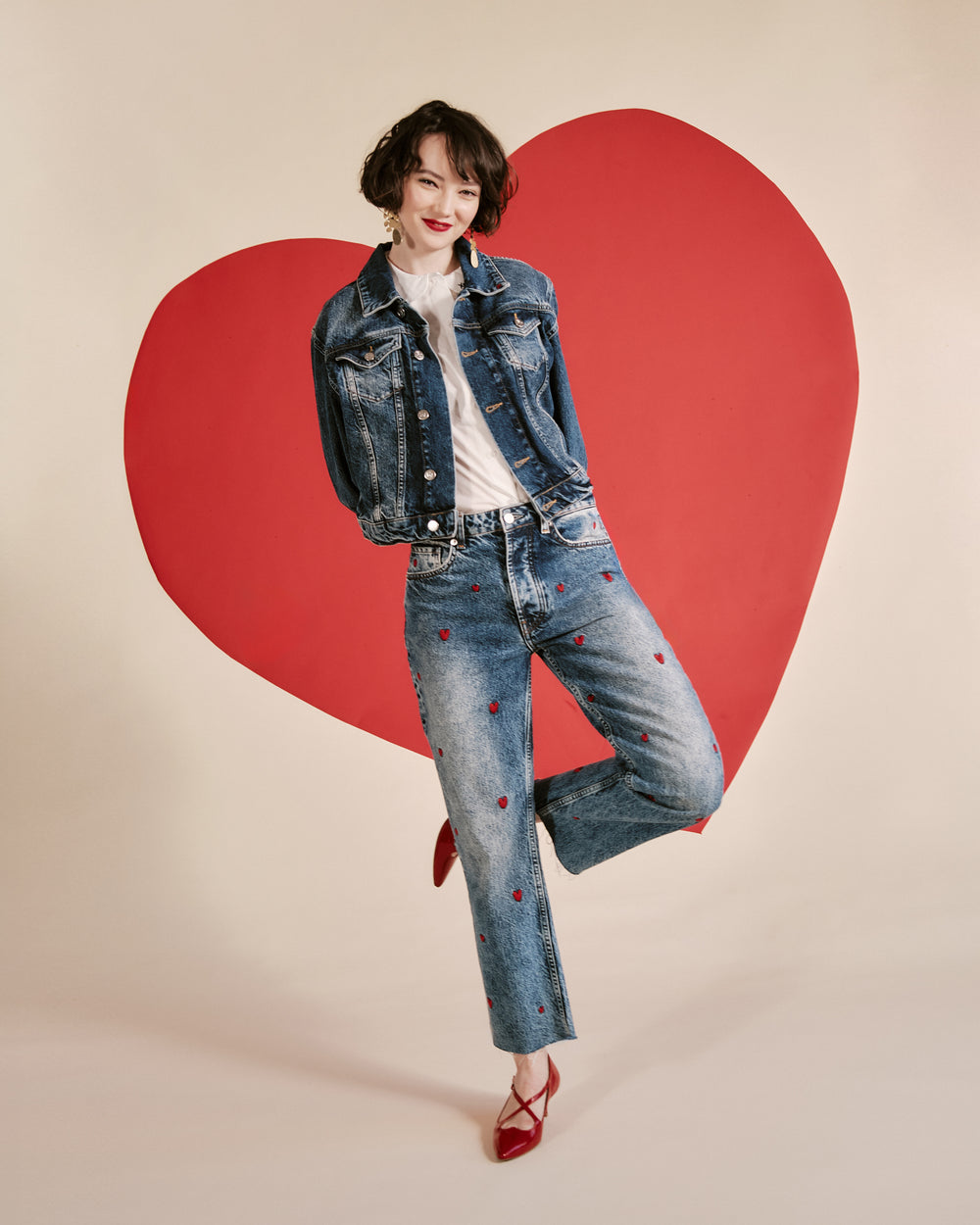 Taylor Sweetheart Jacket - Heart Embroidery Coats & Jackets Frances Valentine