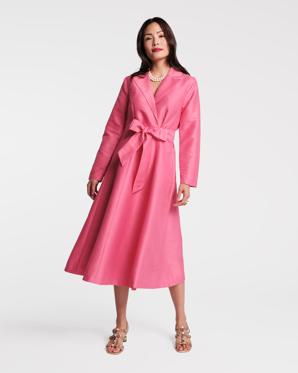 Lucille Wrap Dress - Pink - Frances Valentine