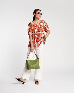 Zonda Top Cotton Poplin Pop Art Flower Print - Frances Valentine