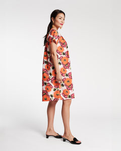 Easy Dress Cotton Poplin Pop Art Flower Print - Frances Valentine