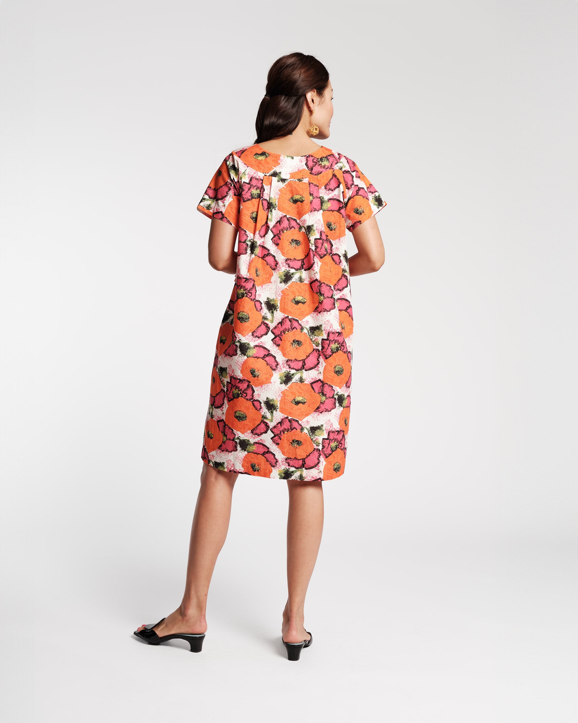 Easy Dress Cotton Poplin Pop Art Flower Print