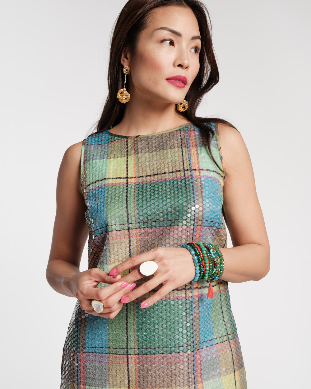 Sequin Mini Shift Dress - Carter Madras - Frances Valentine