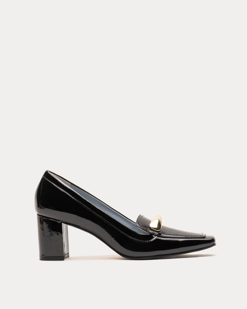 Barbara Loafer - Soft Patent Leather Black Heels Frances Valentine