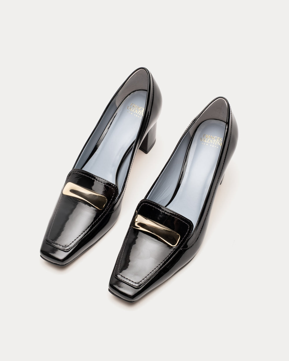 Barbara Loafer - Soft Patent Leather Black Heels Frances Valentine