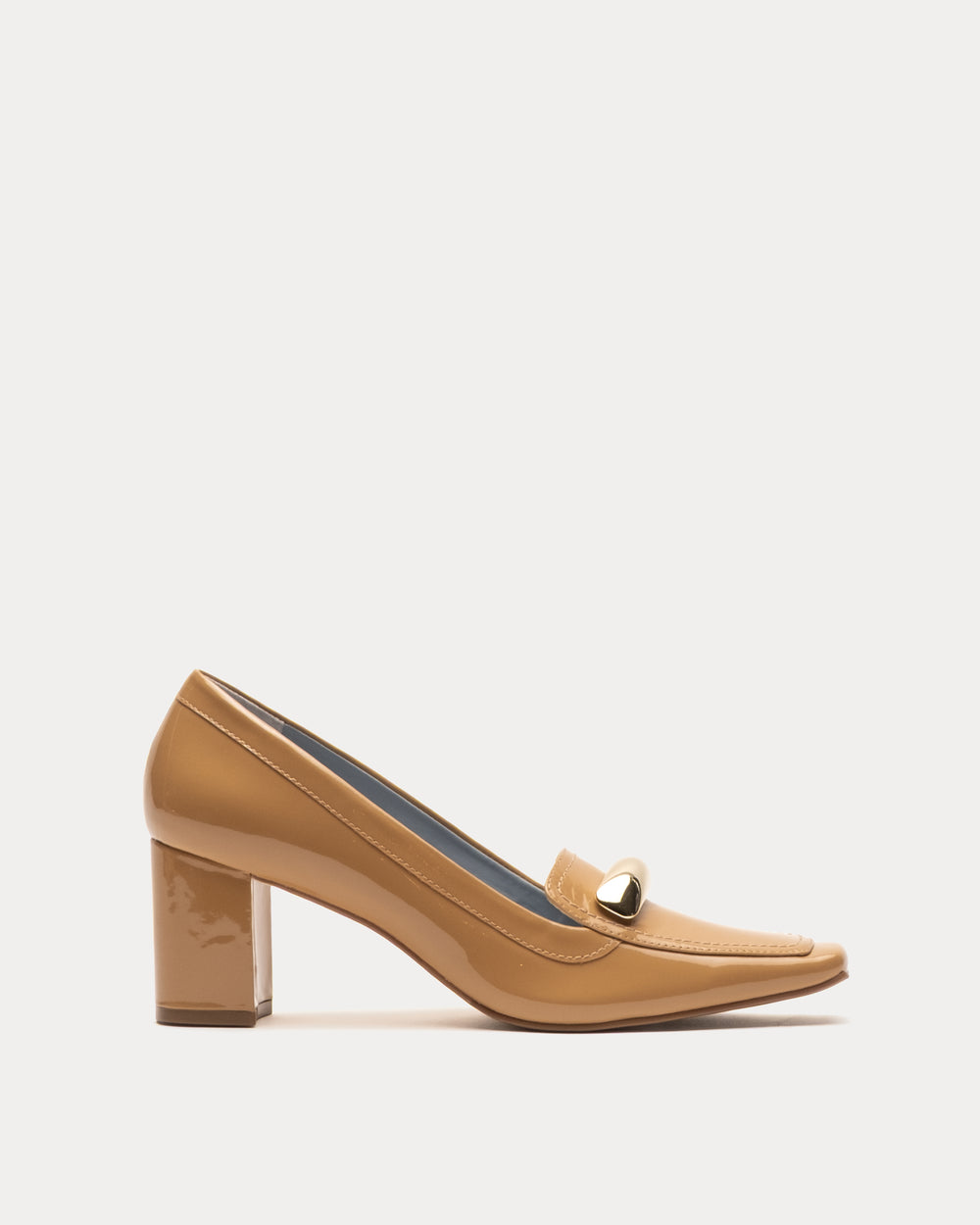 Barbara Loafer - Patent Leather Camel Heels Frances Valentine