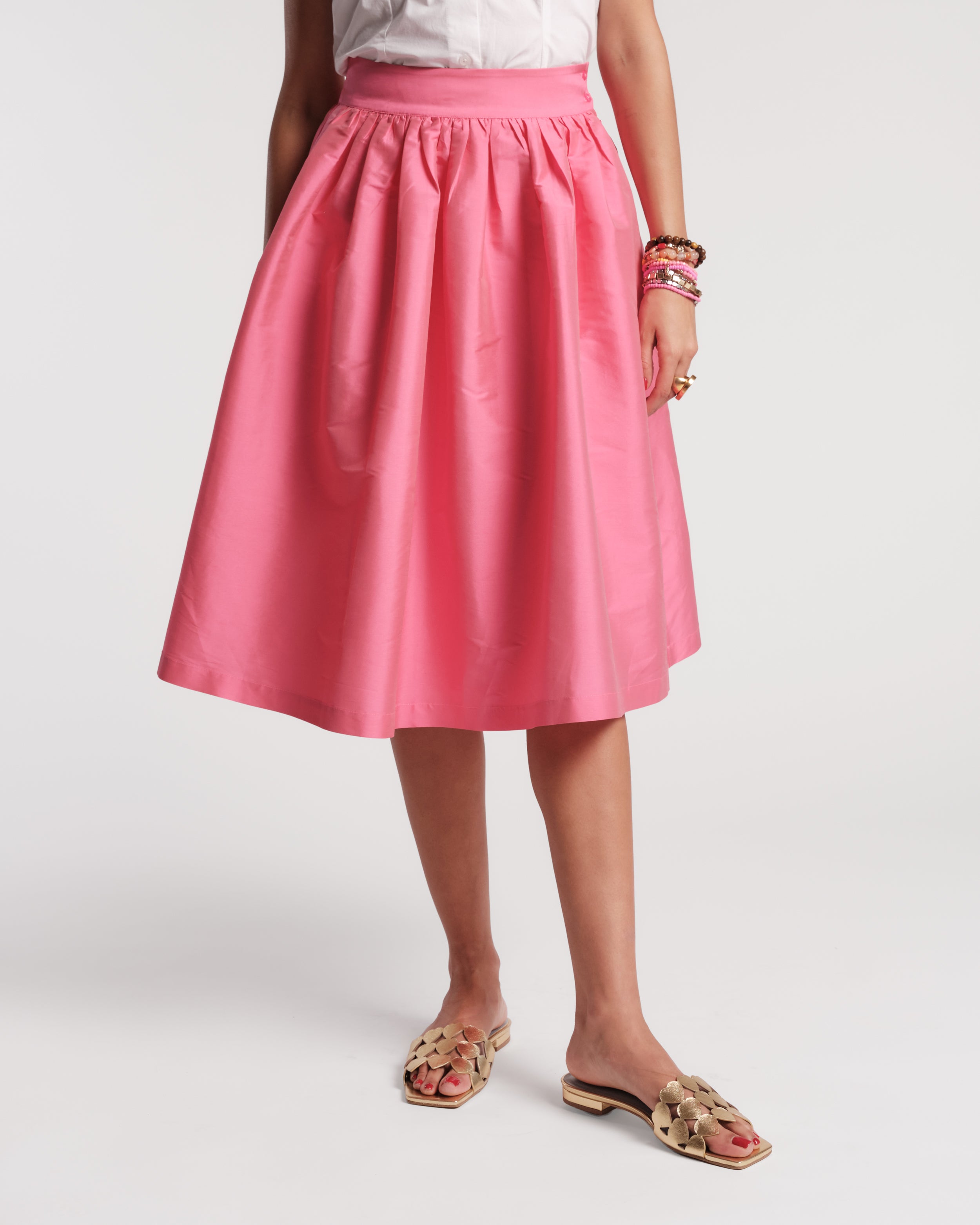 Barbara Midi Skirt - Pink – Frances Valentine