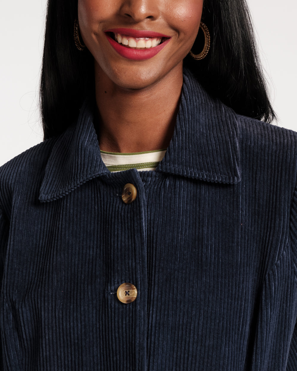 Corduroy Barn Coat - Navy - Frances Valentine