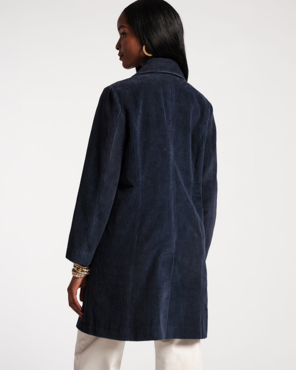 Corduroy Barn Coat - Navy - Frances Valentine