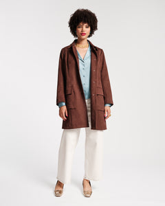 Barn Coat Microsuede Chocolate - Frances Valentine