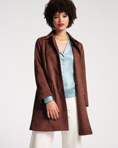 Barn Coat Microsuede Chocolate - Frances Valentine