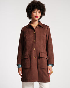 Barn Coat Microsuede Chocolate - Frances Valentine