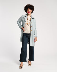 Barn Coat Microsuede Powder Blue - Frances Valentine