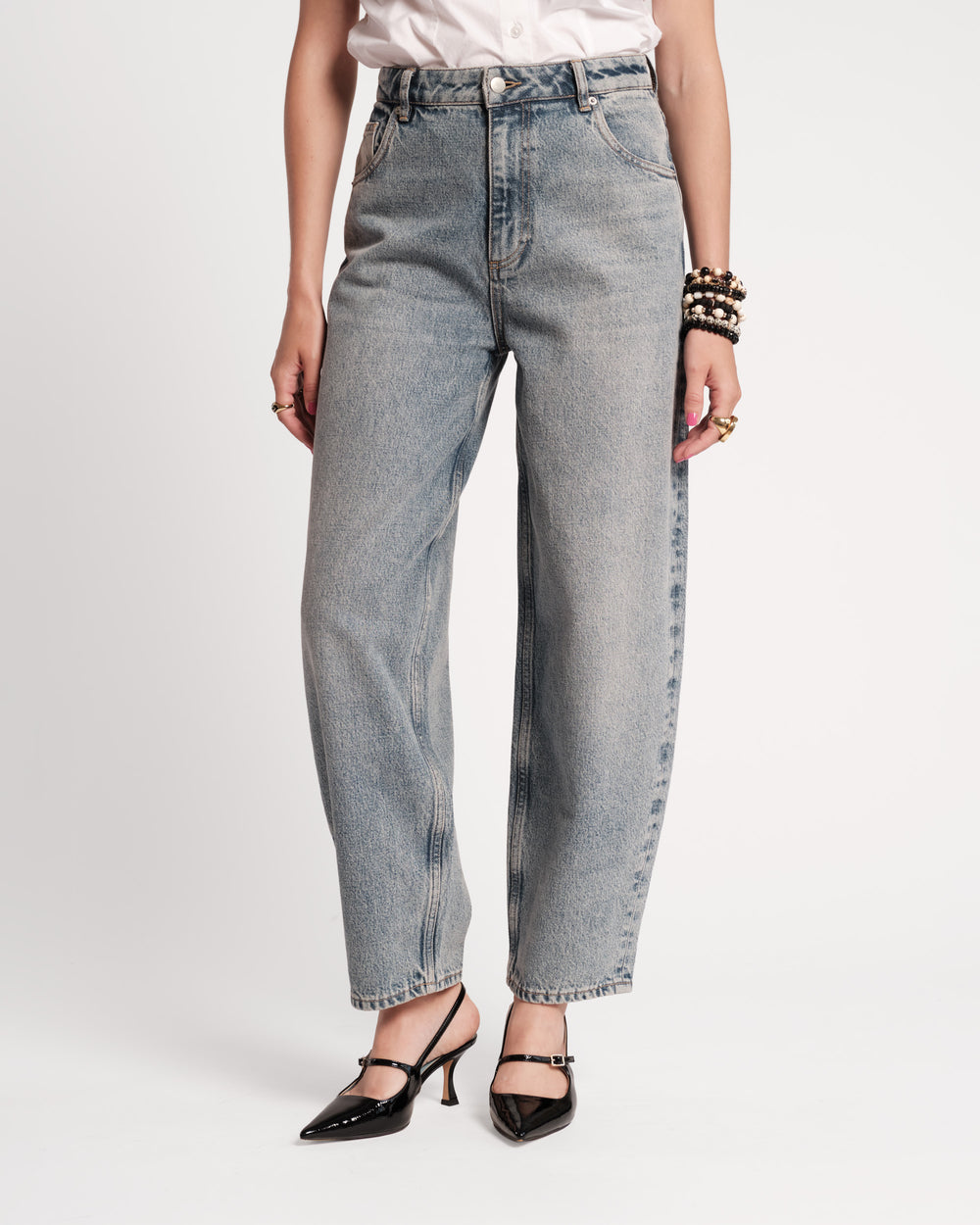 Lou Barrel Jean - Light Wash Denim Pants Frances Valentine
