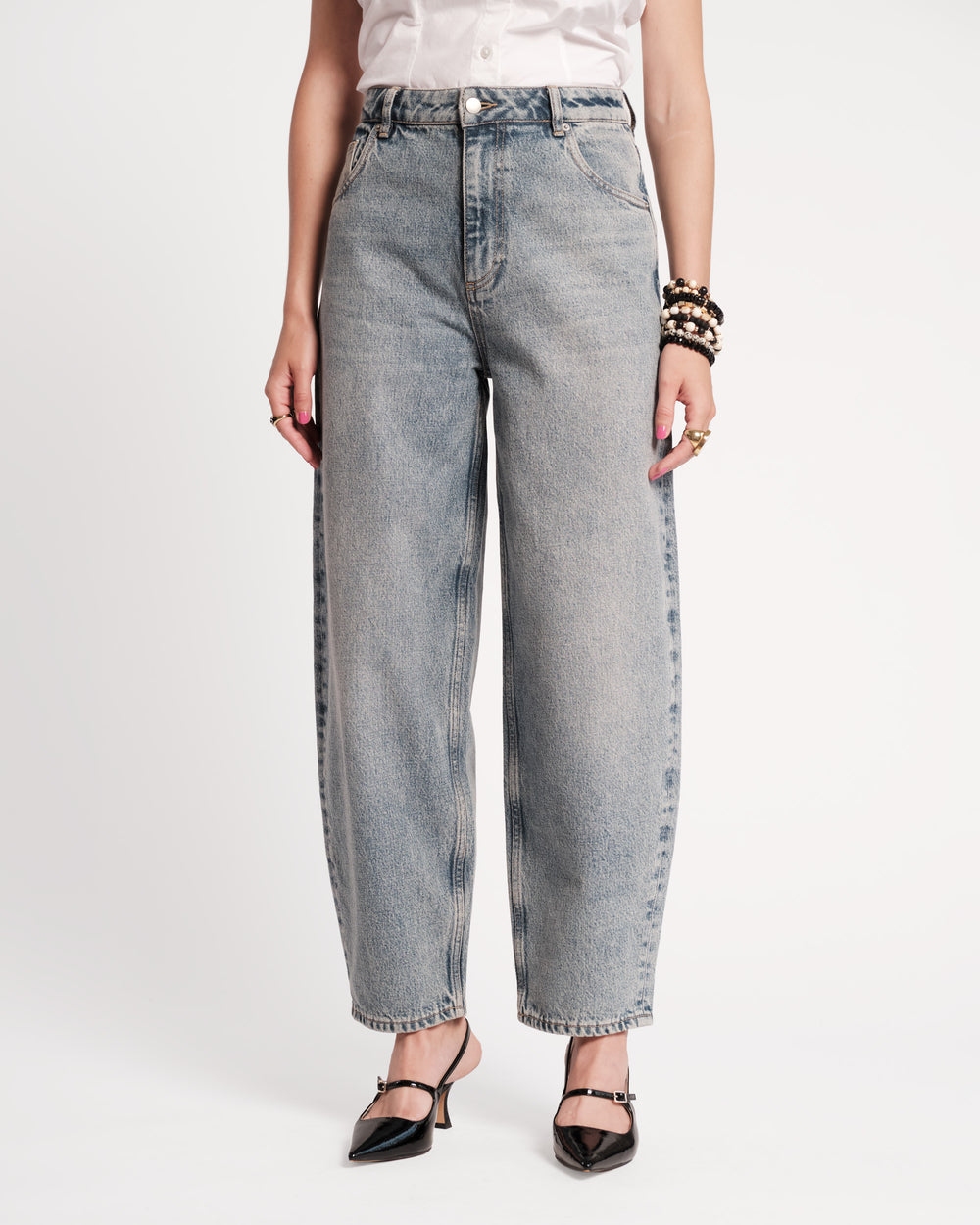 Lou Barrel Jean - Light Wash Denim Pants Frances Valentine
