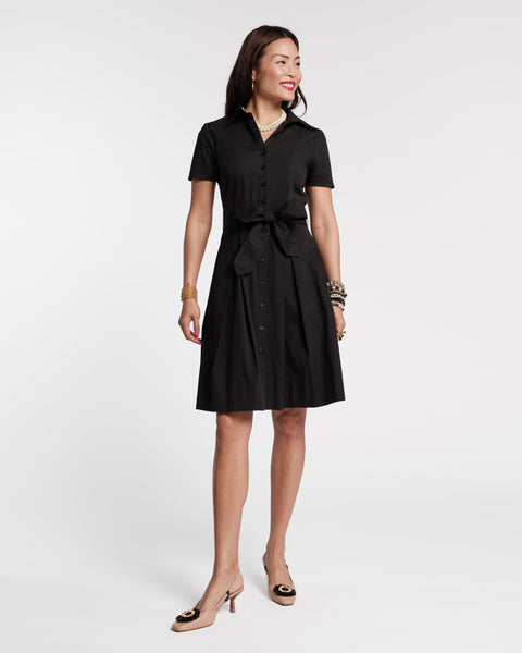Bella Midi Dress Cotton Black – Frances Valentine