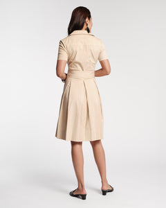 Bella Midi Dress Cotton Khaki - Frances Valentine