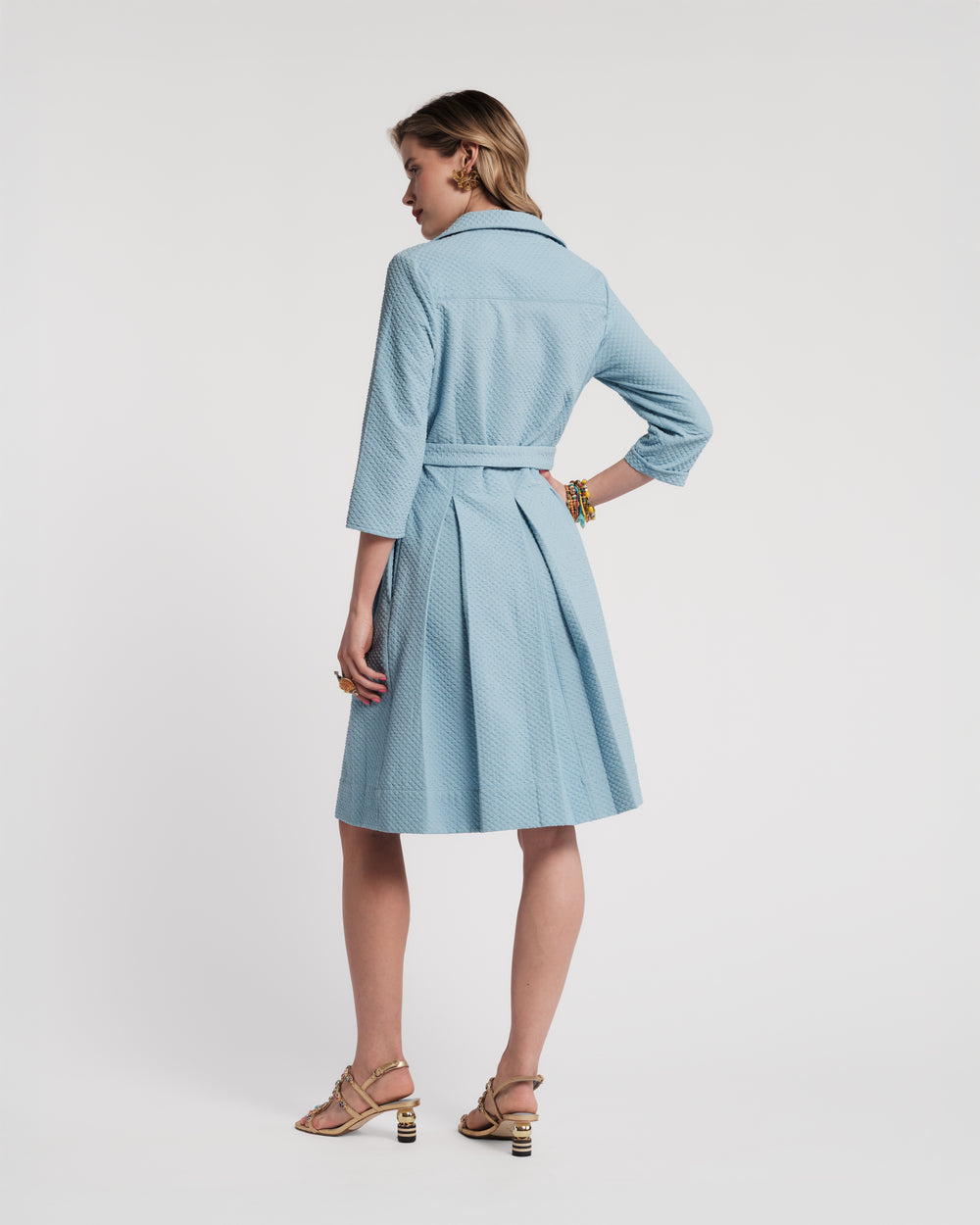 Bellini Waffle Dress - Air Blue Dresses Frances Valentine