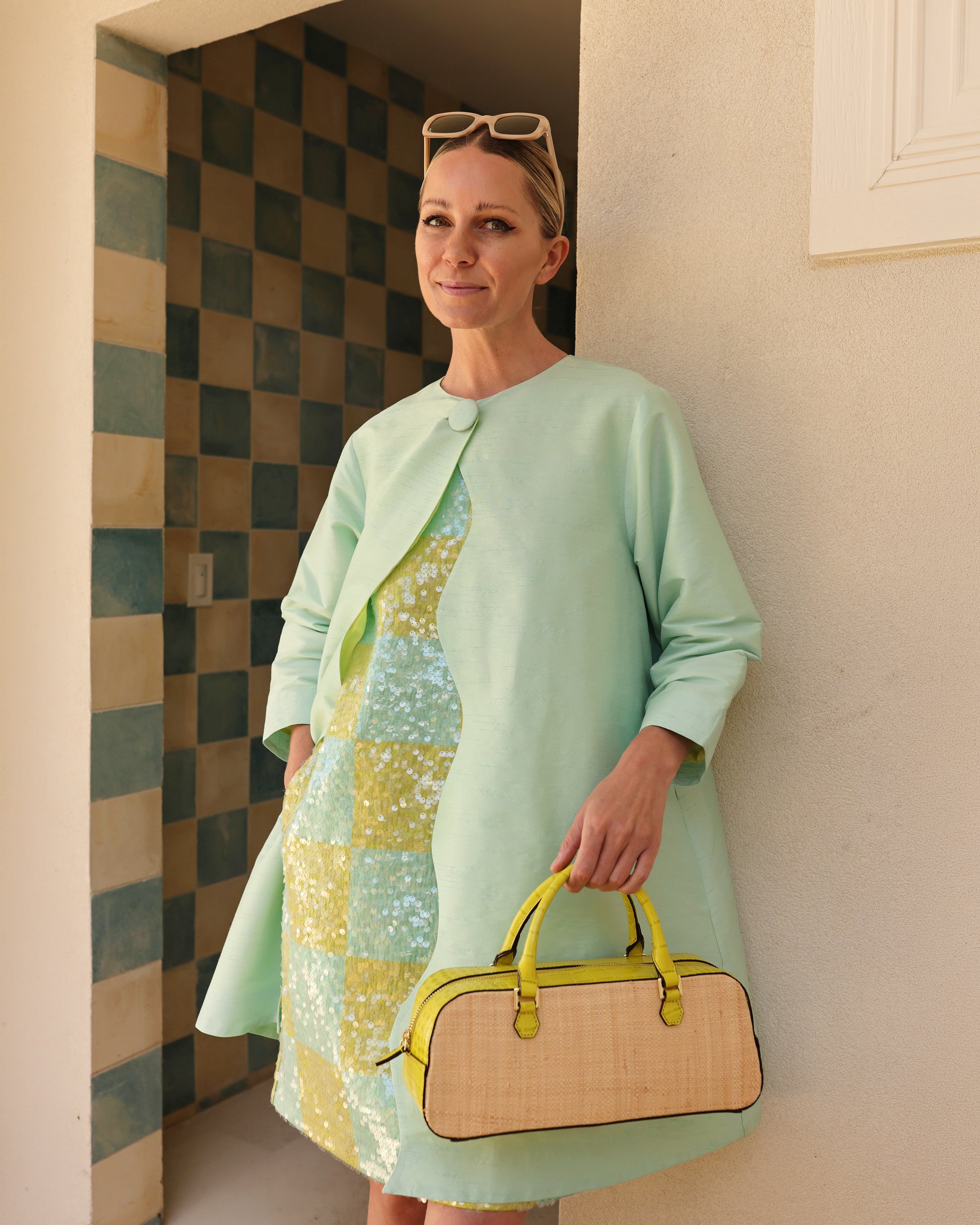 Wave Swing Coat - Mint/Chartreuse – Frances Valentine