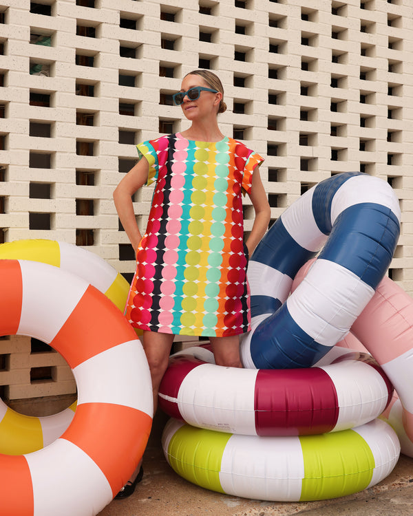 Column Mini Dress - Rainbow Summer Circle Dresses Frances Valentine