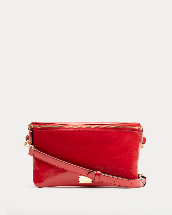Billie Sling Bag - Crinkled Leather Red - Frances Valentine