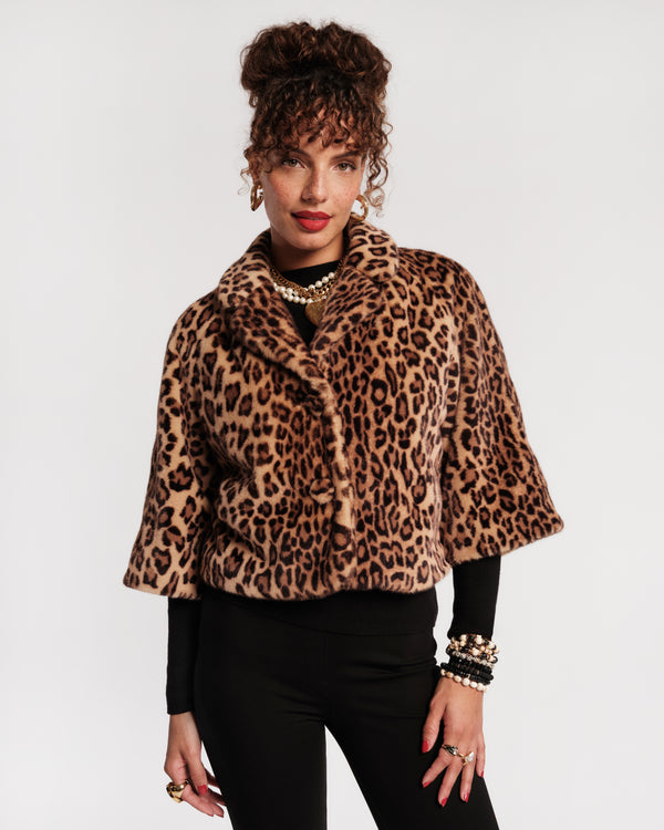 Blaine Faux Fur Jacket - Leopard Coats & Jackets Frances Valentine
