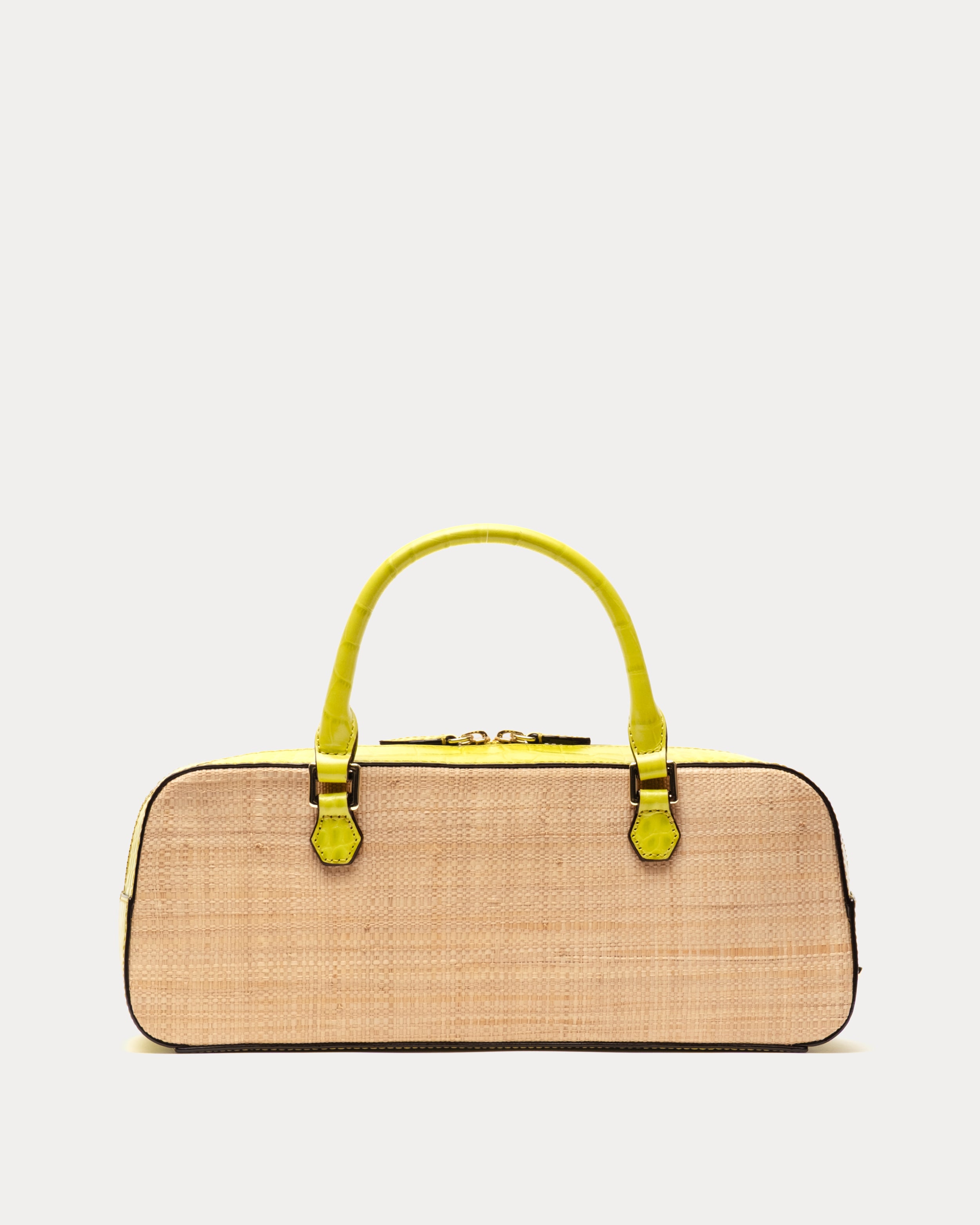 E/W Tote Raffia - Natural/Chartreuse – Frances Valentine