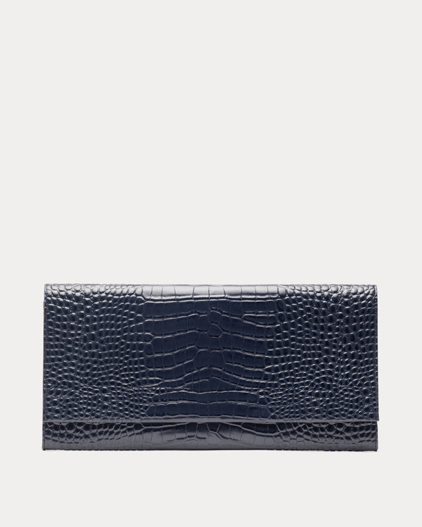 Supersize Croc Clutch - Navy Handbag Frances Valentine