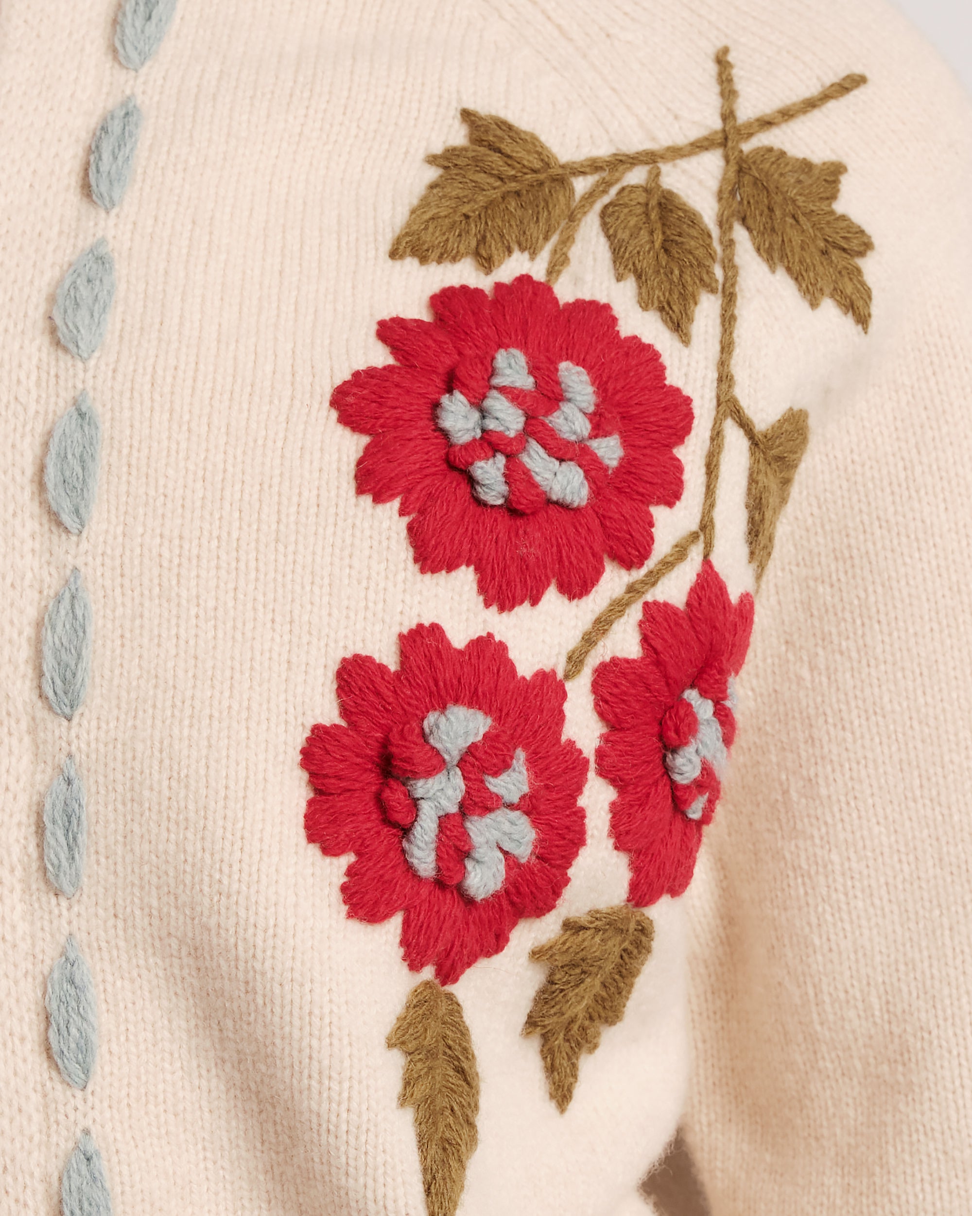 Blanket Stitch Border Cardi - Floating Floral – Frances Valentine
