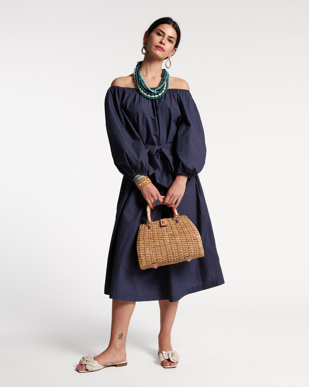 Bliss Midi Dress - Navy - Frances Valentine