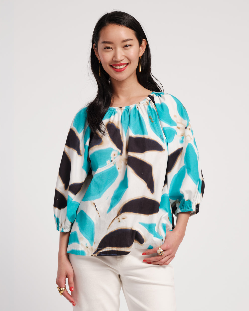 Bliss Top - Banana Leaf Blue - Frances Valentine
