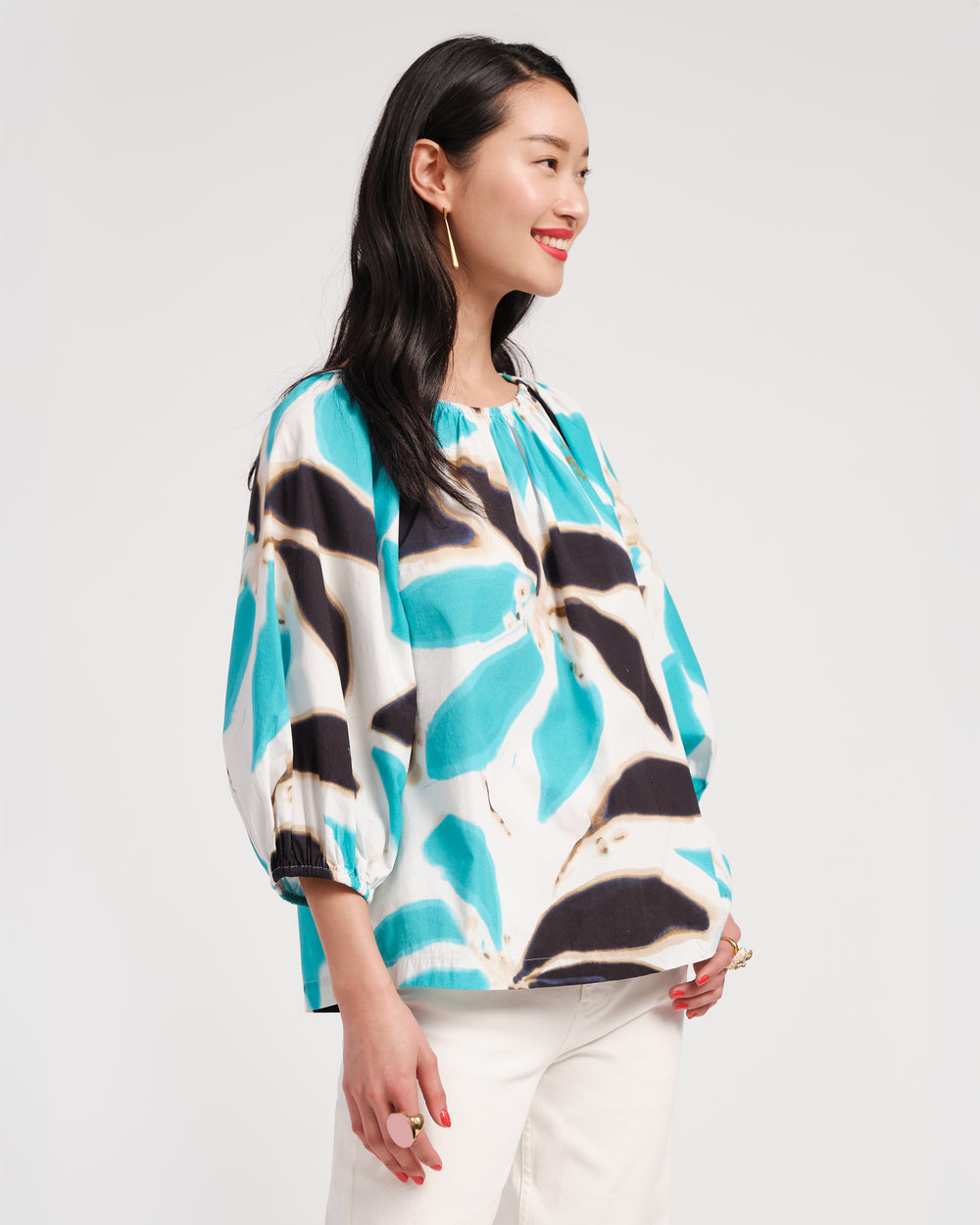 Bliss Top - Banana Leaf Blue - Frances Valentine