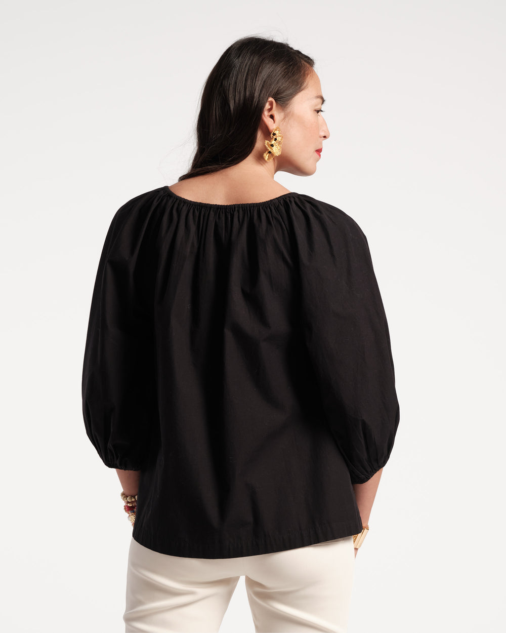Bliss Top w/Flower Black Tops Frances Valentine