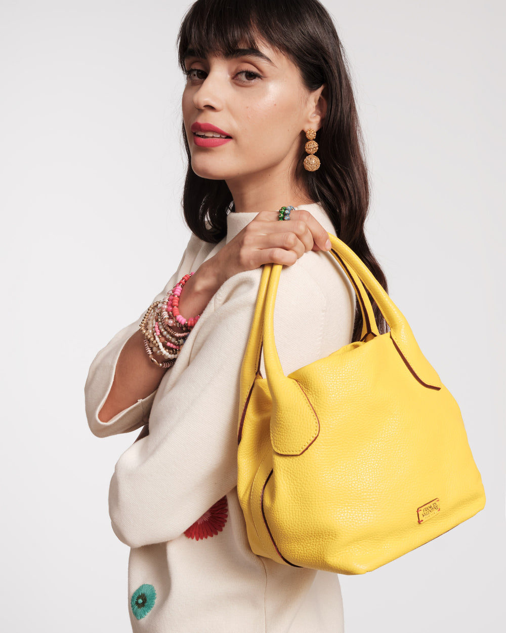 Mini Sweet Pea - Tumbled Leather Yellow - Frances Valentine
