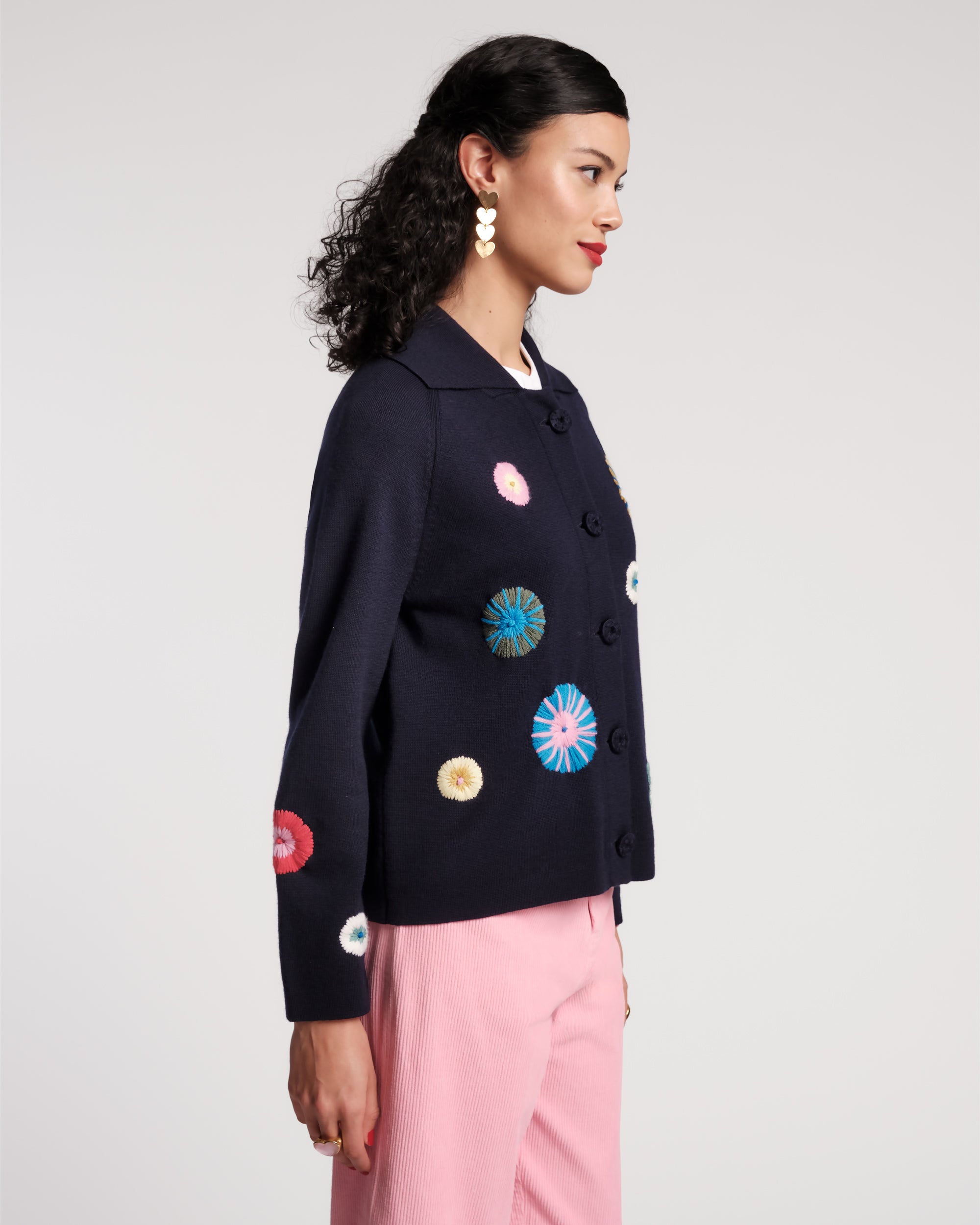 Bon Bon Cardigan - Navy – Frances Valentine