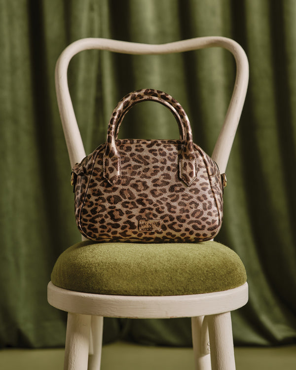 Mini Bowler Bag - Metallic Leopard